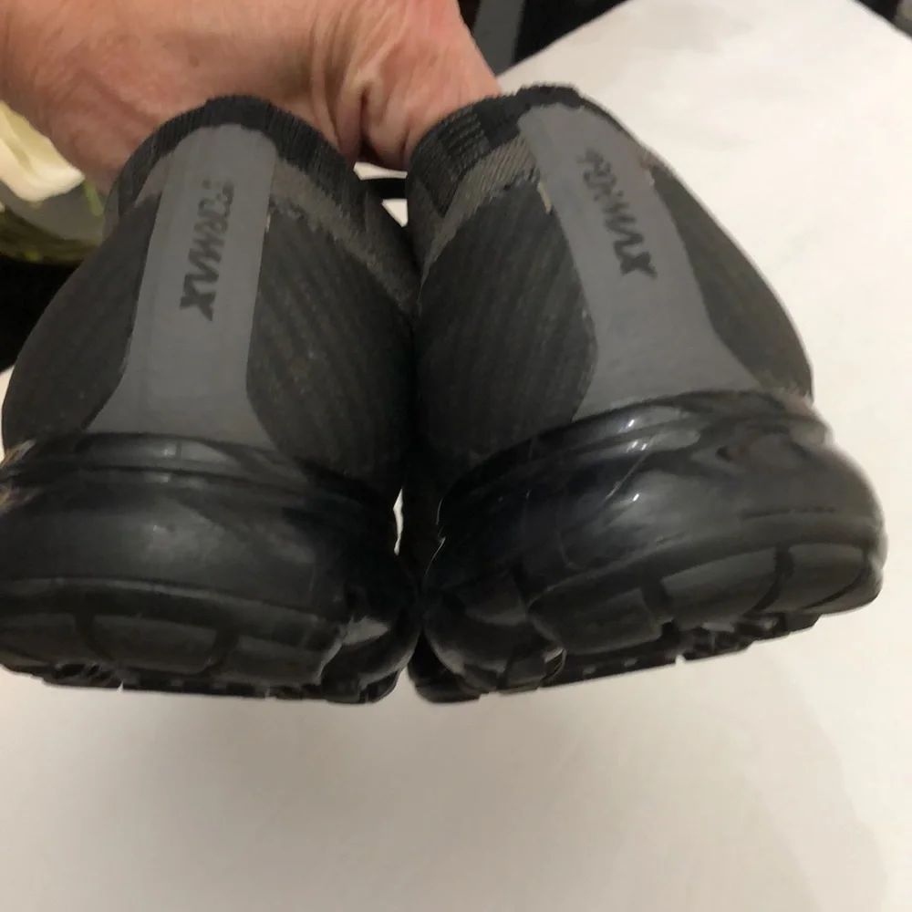 NIKE AIR VAPORMAX FLYNIT MIDNIGHT FOG GREY BLACK RUNNING SNEAKERS MENS SIZE 8.5